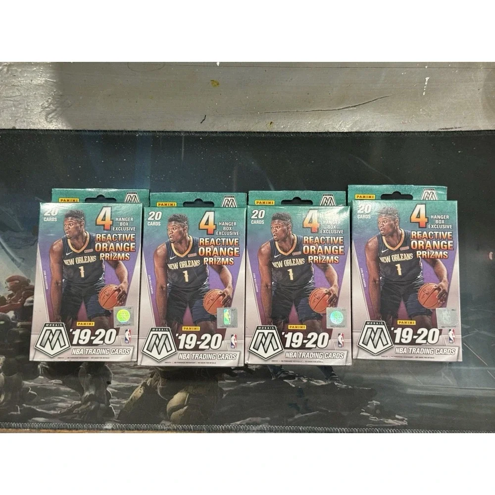 (4) 2019-20 Panini Mosaic Basketball Hanger Box Exclusive Orange Prizm Zion? LOT